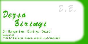 dezso birinyi business card
