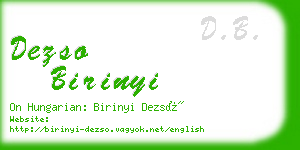 dezso birinyi business card